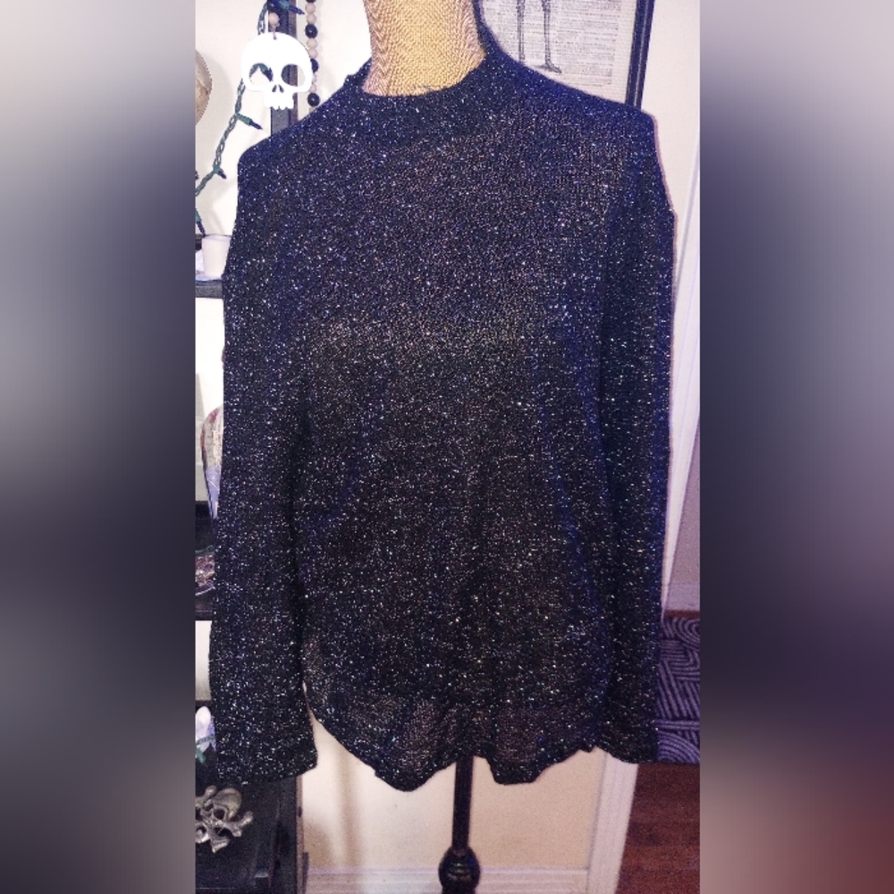 JMLA Collection Black Sparkle Knit Top